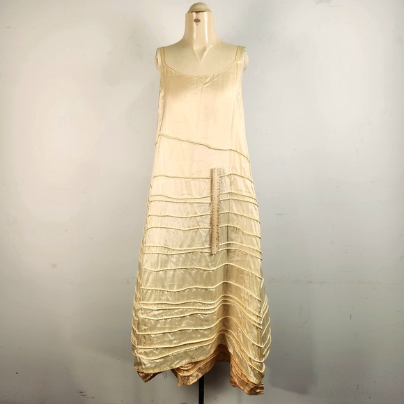 Krista Larson | Wearable Art | Butter Yellow Dual Layer Long Spring Slip Dress - Picture 16 of 16